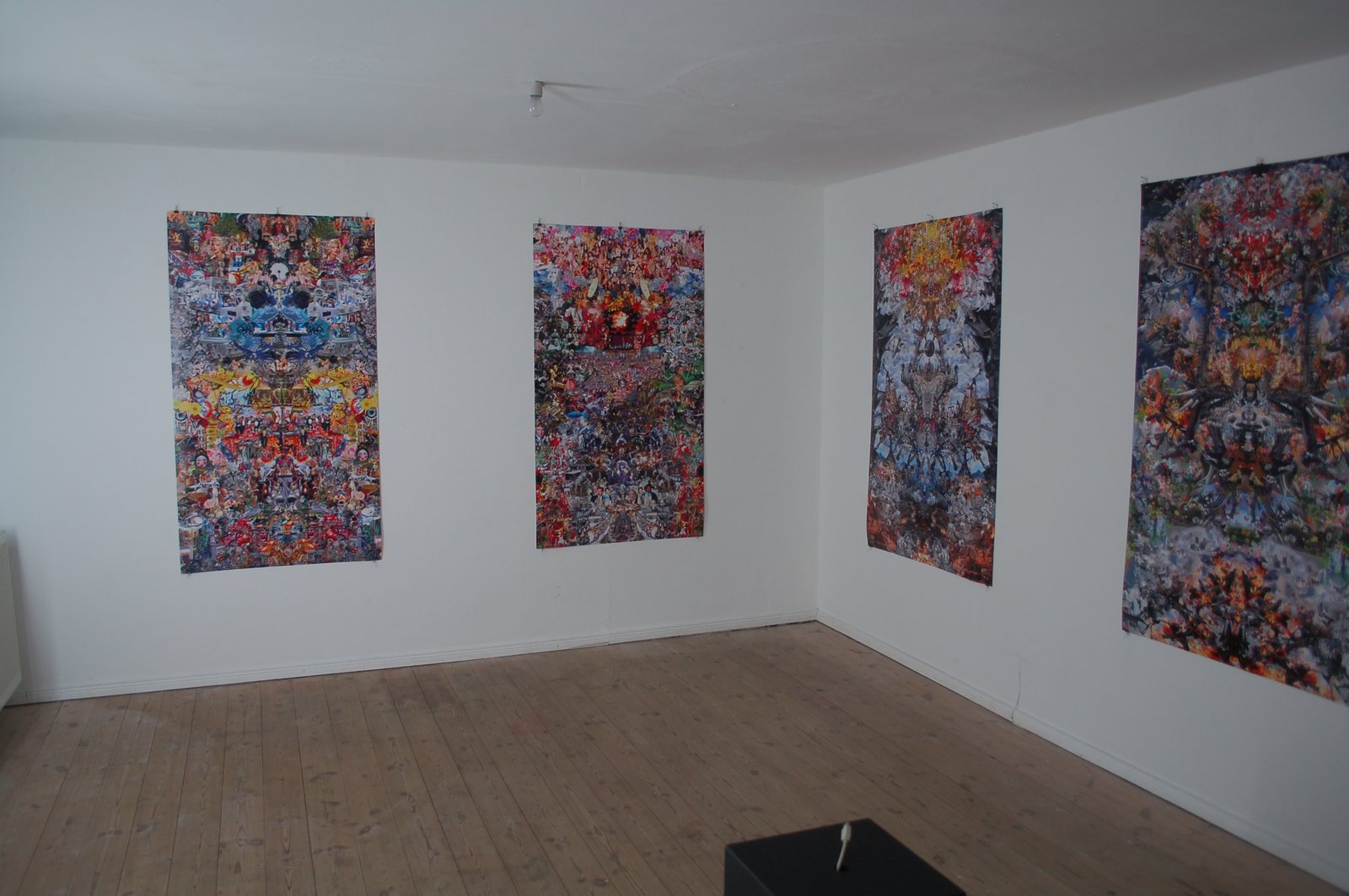 configuration no. 7, four collage prints in the exhibition space, Berlin