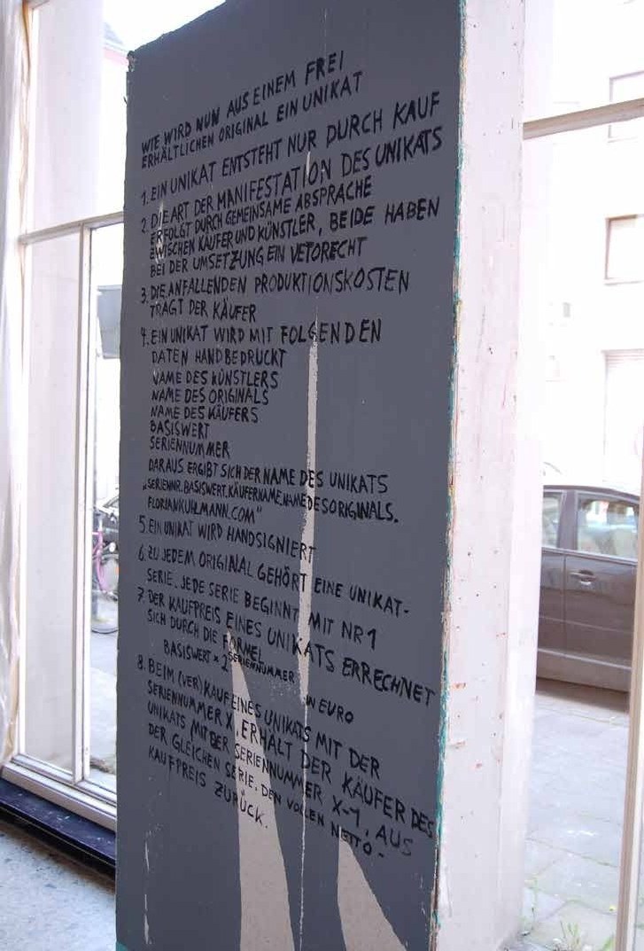KHM 2006 — the eight rules of the multiple, hand-painted on a panel