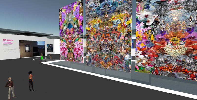 my multiple hybridspaces — exhibition view in Second Life